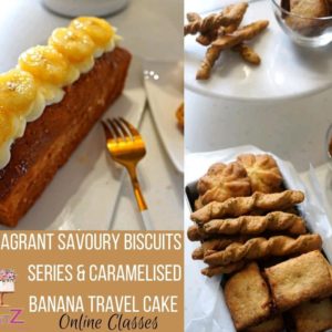 Twin Promo Online Baking Classes Savoury Biscuits Series & Caramelised Banana Travel Cake by Taiwan Instructor Fred Lee