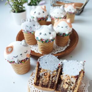 Cat Ice Cream Cone Biscoff Marshmallows Workshop by Instructor & Book Author Tan Phay Shing