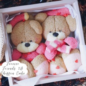 3D Christmas Forever Friends Bears Chiffon Cake Workshop by Taiwan Instructor Agnes
