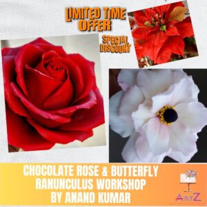 Chocolate Rose & Butterfly Ranunculus Sugar Flowers Workshop by Overseas Instructor Anand Kumar